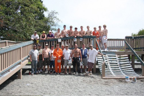 Transfer Beach playground painting team